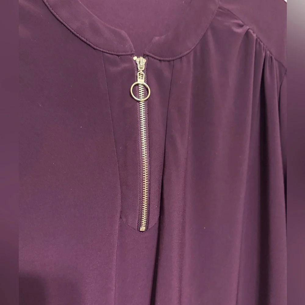 joie de vivre Eggplant Short Sleeve Blouse 2X - Picture 4 of 6